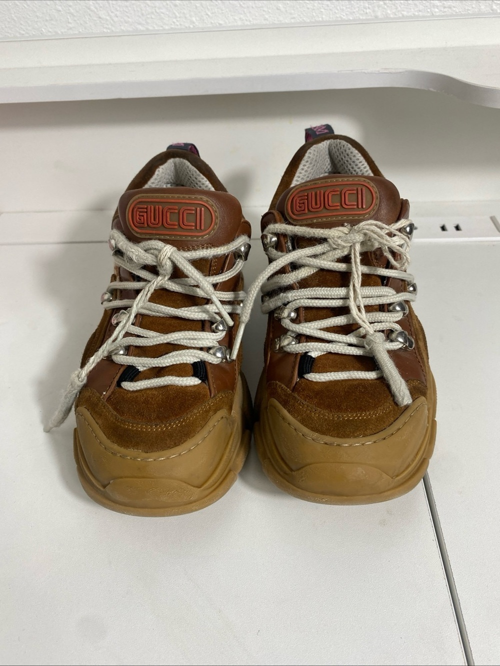 Gucci Child Flashtrek GG Supreme Hiking Fashion Sneaker Size 32